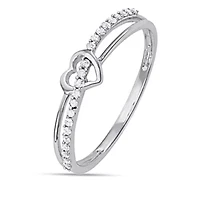 1/10 CTTW Diamond Heart Band Sterling Silver