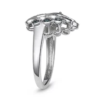 1/4 CTTW Peacock Ring Sterling Silver