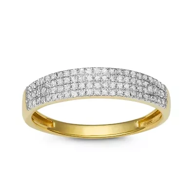 1/4 CTTW Diamond Band Yellow Gold Plated Sterling Silver
