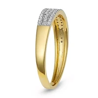 1/4 CTTW Diamond Band Yellow Gold Plated Sterling Silver