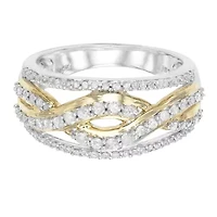 1/ CTTW Fashion Diamond Two Tone Band 10K Gold