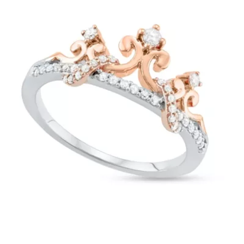 1/5 CTTW Diamond Tiara Ring Plated Rose Gold Over Sterling Silver