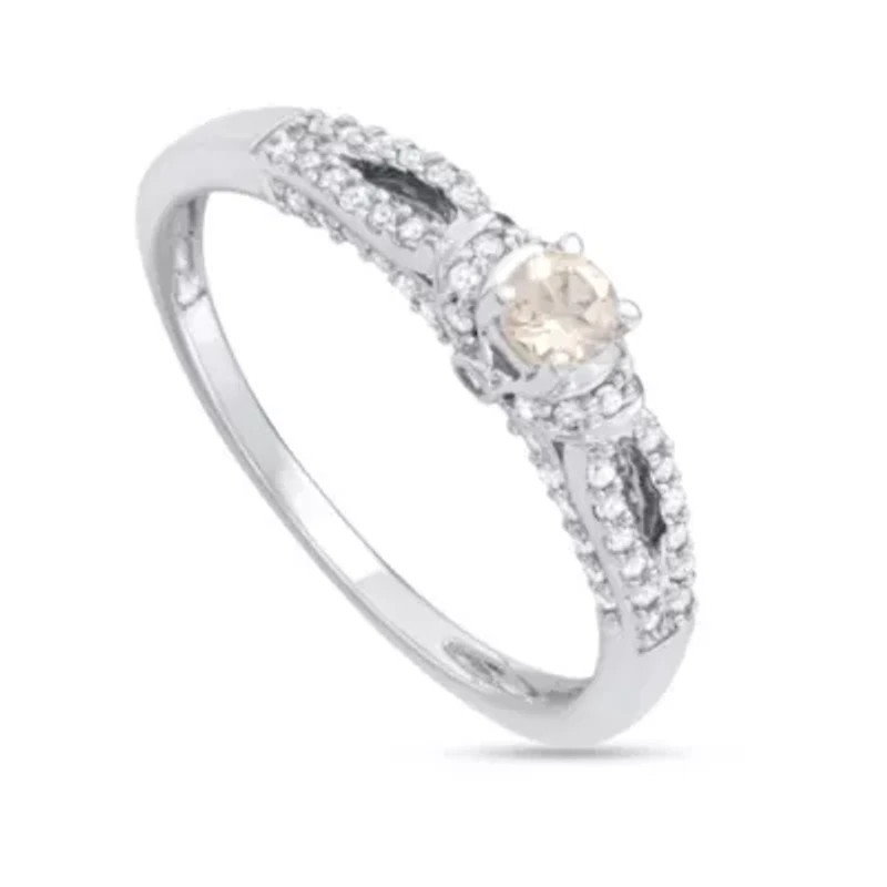 CTTW Diamond And Morganite Engagement Ring 14KW