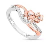 1/10 CTTW Interwine Floral Ring Two-Tone 10K Gold