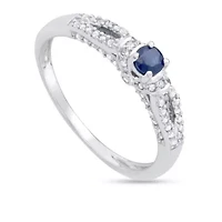 CTTW Diamond And Blue Sapphire Engagement Ring 14KW