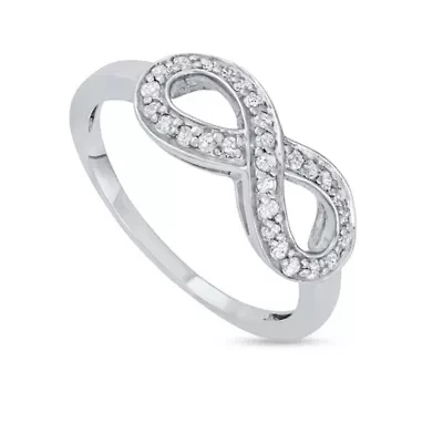 1/4 CTTW Infinity Diamond Ring Sterling Silver