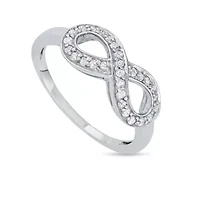 1/4 CTTW Infinity Diamond Ring Sterling Silver