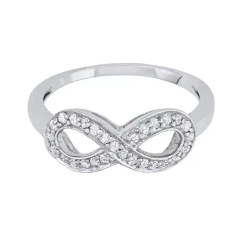 1/4 CTTW Infinity Diamond Ring Sterling Silver