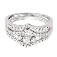 1/2 CTTW Diamond 10K White Gold Bridal Ring Set