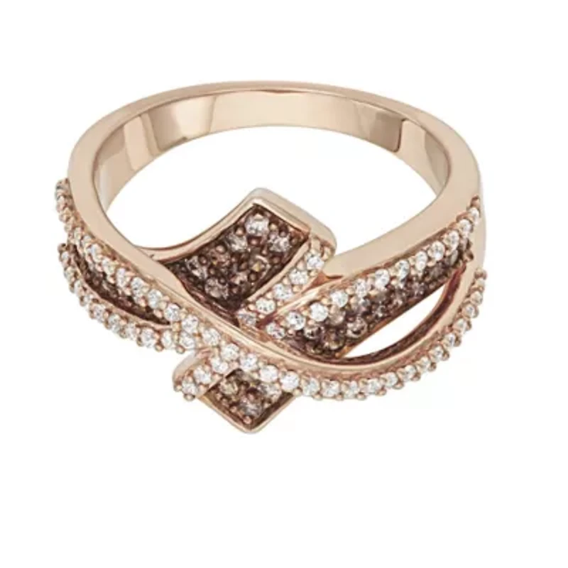 3/4 CTTW Brown & White Diamond Fashion Ring 10K Rose Gold