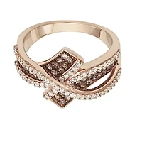 3/4 CTTW Brown & White Diamond Fashion Ring 10K Rose Gold
