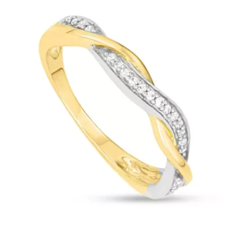 0.11 CTTW Diamond Criss Cross Band 10K Yellow Gold