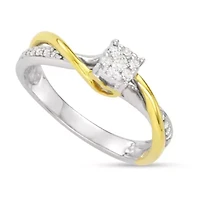 1/6 CTTW 10K infinity Shape Promise Ring Gold