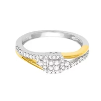 1/4 CTTW Fashion Diamond Ring Yellow Gold Plated Sterling Silver