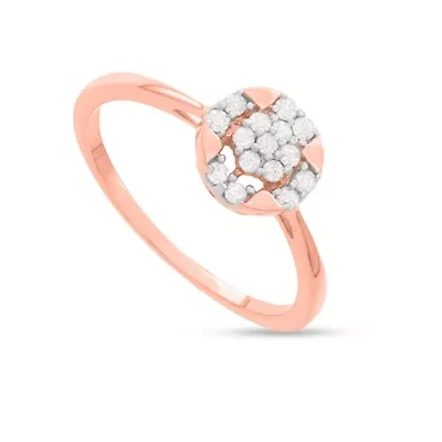 1/5 CTTW Fashion Ring Rose Gold Plated Sterling Silver
