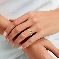 1/4 CTTW Blue Diamond Channel Set Band Yellow Gold Plated Over Sterling Silver