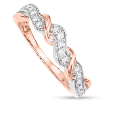 1/5 CTTW Interwine Fashion Diamond Ring 10K Two Tone