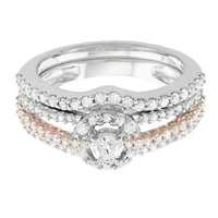 1.00 CTTW Diamond Bridal Ring Set 14KW