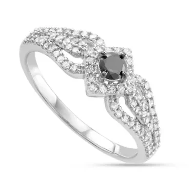 1/2 CTTW Diamond Solitaire Engagement Ring 14KW