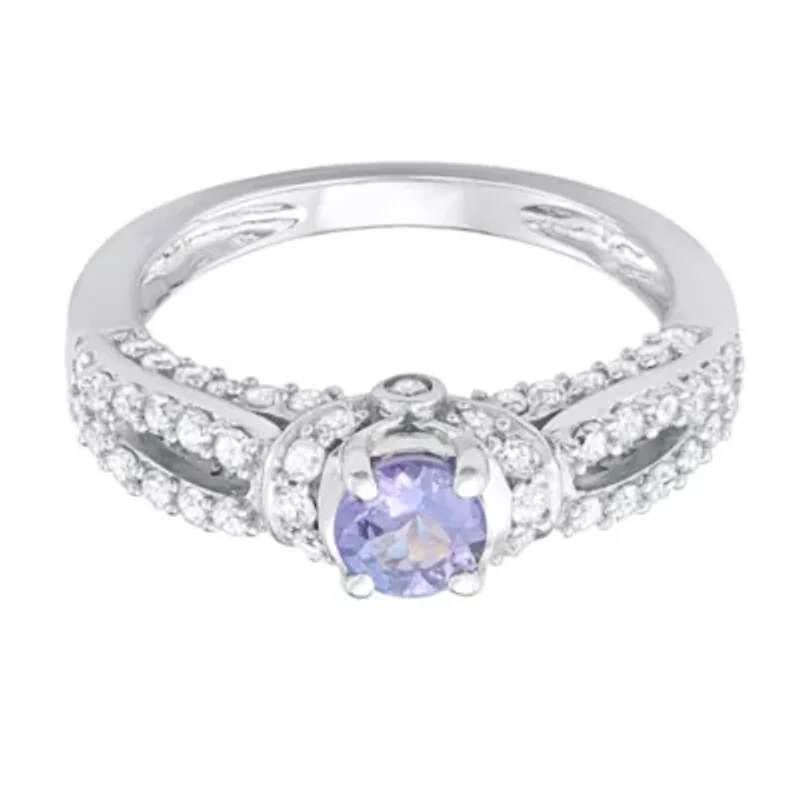 CTTW Diamond And Tanzanite Engagement Ring 14KW