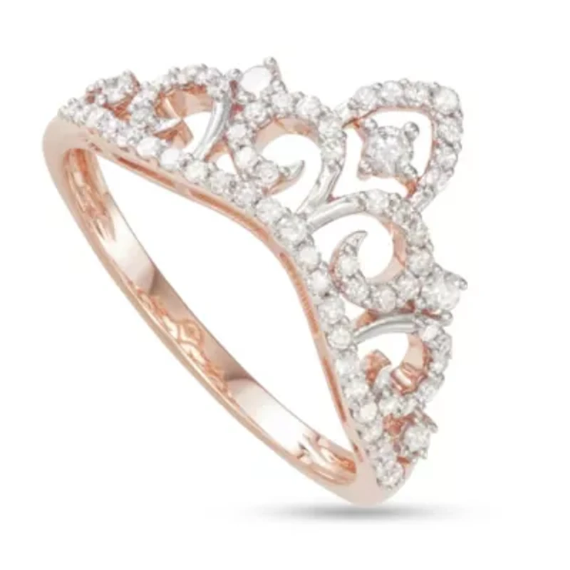 3/8 CTTW Diamond Tiara Ring Two-Tone 10K Gold