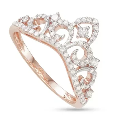 3/8 CTTW Diamond Tiara Ring Two-Tone 10K Gold