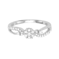 1/3 CTTW Delicate Cluster Diamond Band 10KW Gold