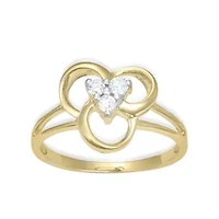 0.15CTTW  3 Stone Diamond Ring 10k Yellow Gold