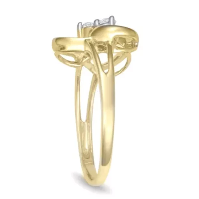 0.15CTTW  3 Stone Diamond Ring 10k Yellow Gold
