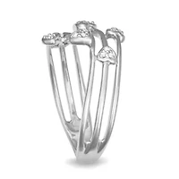 0.08CTTW Diamond Heart Ring Rhodium plated Sterling Silver