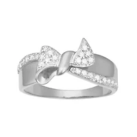 0.16CTTW Diamond Bow Ring Sterling Silver