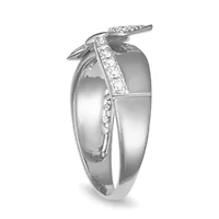 0.16CTTW Diamond Bow Ring Sterling Silver