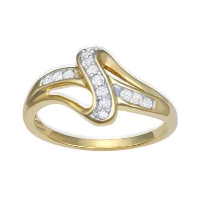0.25 CTTW By Pass Ring 10k Yellow Gold