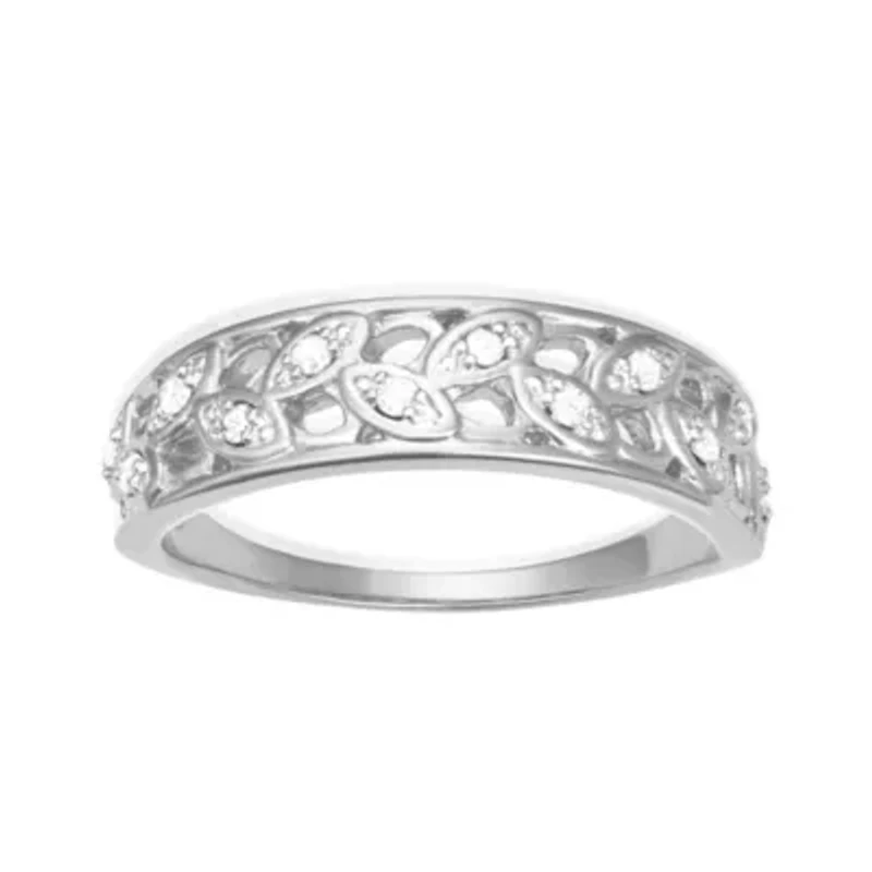 0.12CTTW Diamond Ring Rose Gold Plated Sterling Silver