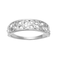 0.12CTTW Diamond Ring Rose Gold Plated Sterling Silver