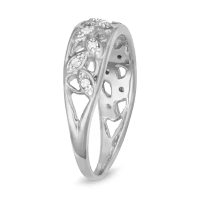 0.12CTTW Diamond Ring Rose Gold Plated Sterling Silver