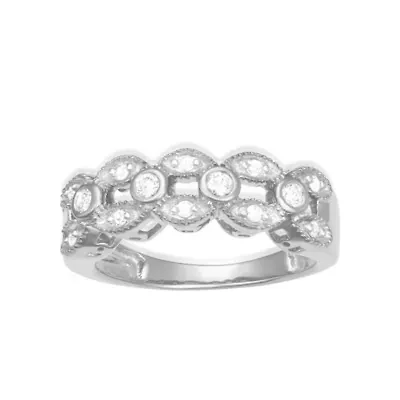 0.25CTTW Diamond Ring Rhodium Plated Sterling Silver