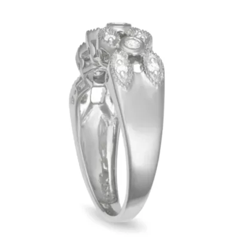 0.25CTTW Diamond Ring Rhodium Plated Sterling Silver