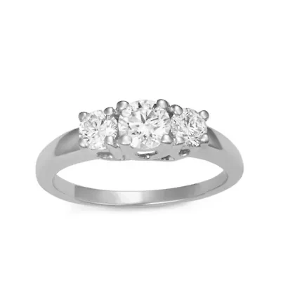 Lab Created 1.00CTTW 3 STONE DIAMOND RING 10KW