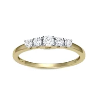 Lab Created 0.30CTTW 5 STONE DIAMON RING 10KY