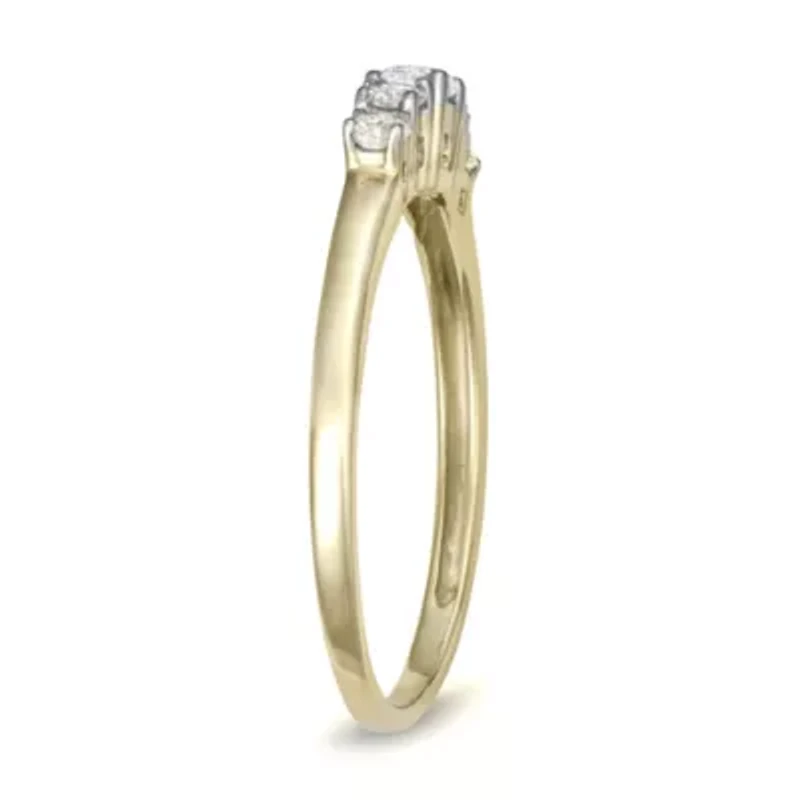 Lab Created 0.30CTTW 5 STONE DIAMON RING 10KY
