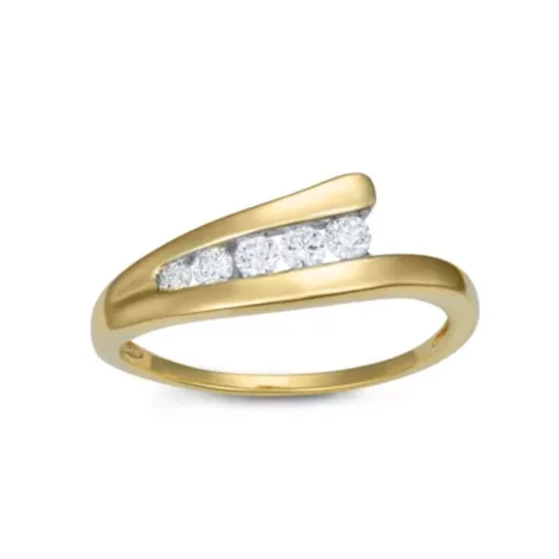 Lab Created 0.25CTTW DIAMOND JOURNEY RING 10KY