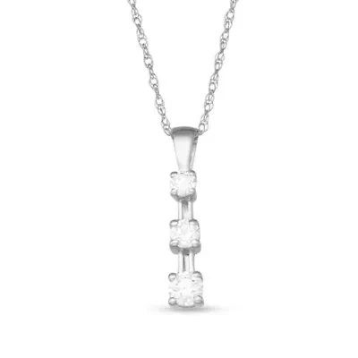 Lab Created 0.25CTTW 3 STONE PENDANT 10KY