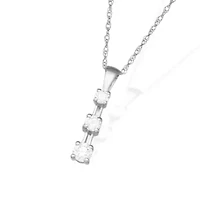 Lab Created 0.25CTTW 3 STONE PENDANT 10KY