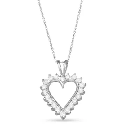 Lab Created 0.75CTTW DIAMOND HEART PENDANT 10KW