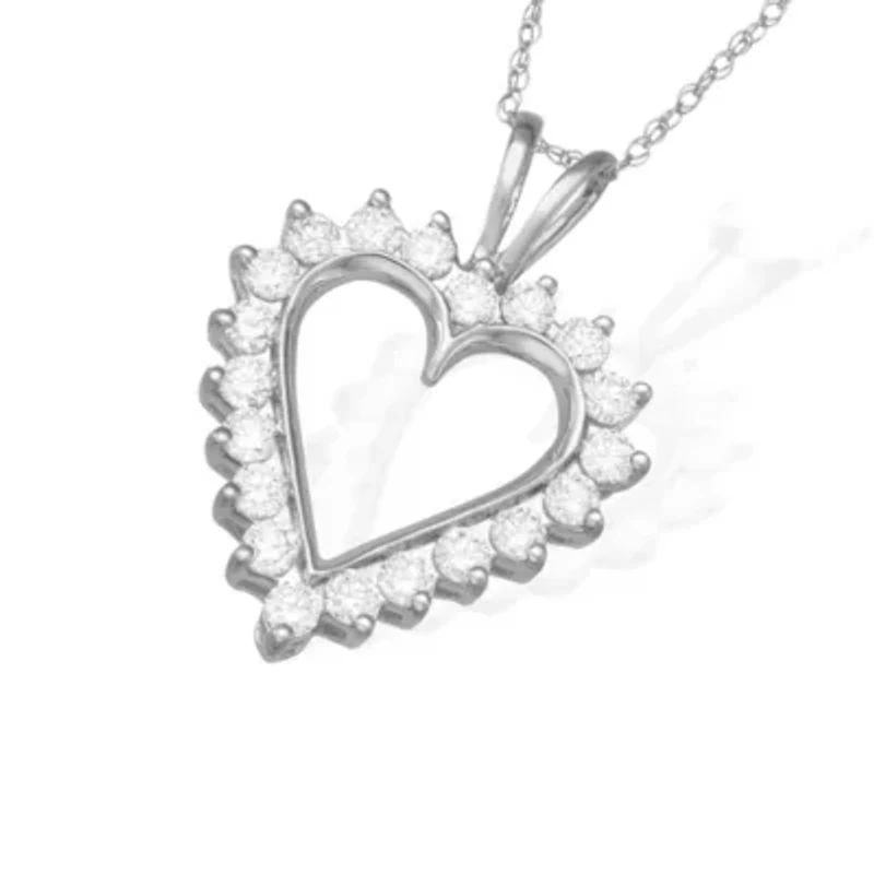 Lab Created 0.75CTTW DIAMOND HEART PENDANT 10KW