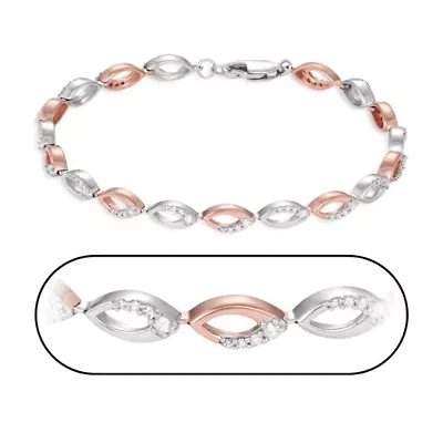 0.50CTTW Diamond Bracelet Rhodium Plated in Sterling Silver
