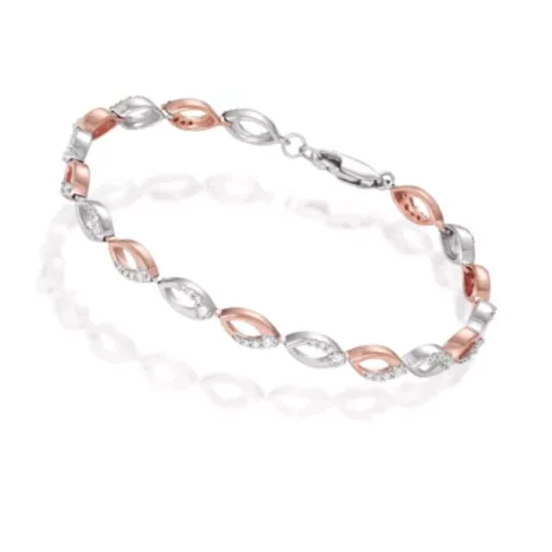 0.50CTTW Diamond Bracelet Rhodium Plated in Sterling Silver