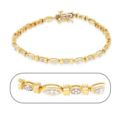 0.50 CTTW Diamond Bracelet in Yellow Gold Plated Sterling Silver
