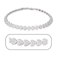 0.50CTTW Heart Bracelet in  Rhodium Plated in Sterling Silver